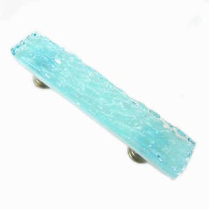 Glass Drawer Pulls in Light Blue Wave, Cabinet Pulls, Drawer Pulls, Coastal Drawer Pulls, Cabinet Handles, Ocean Wave Pull, Drawer Pull