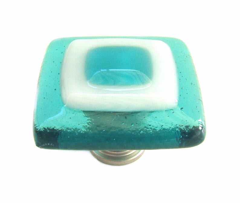 Aqua Beachy Art Glass Drawer Pulls or Handles Custom Etsy