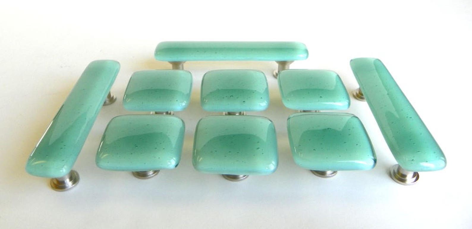 Seafoam Glass Handles or Drawer Pulls for Kitchen or Bathroom Etsy