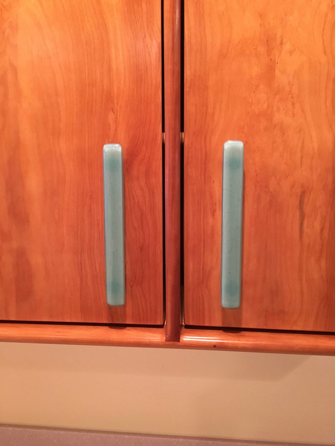 Seafoam Glass Handles or Drawer Pulls for Kitchen or Bathroom Etsy