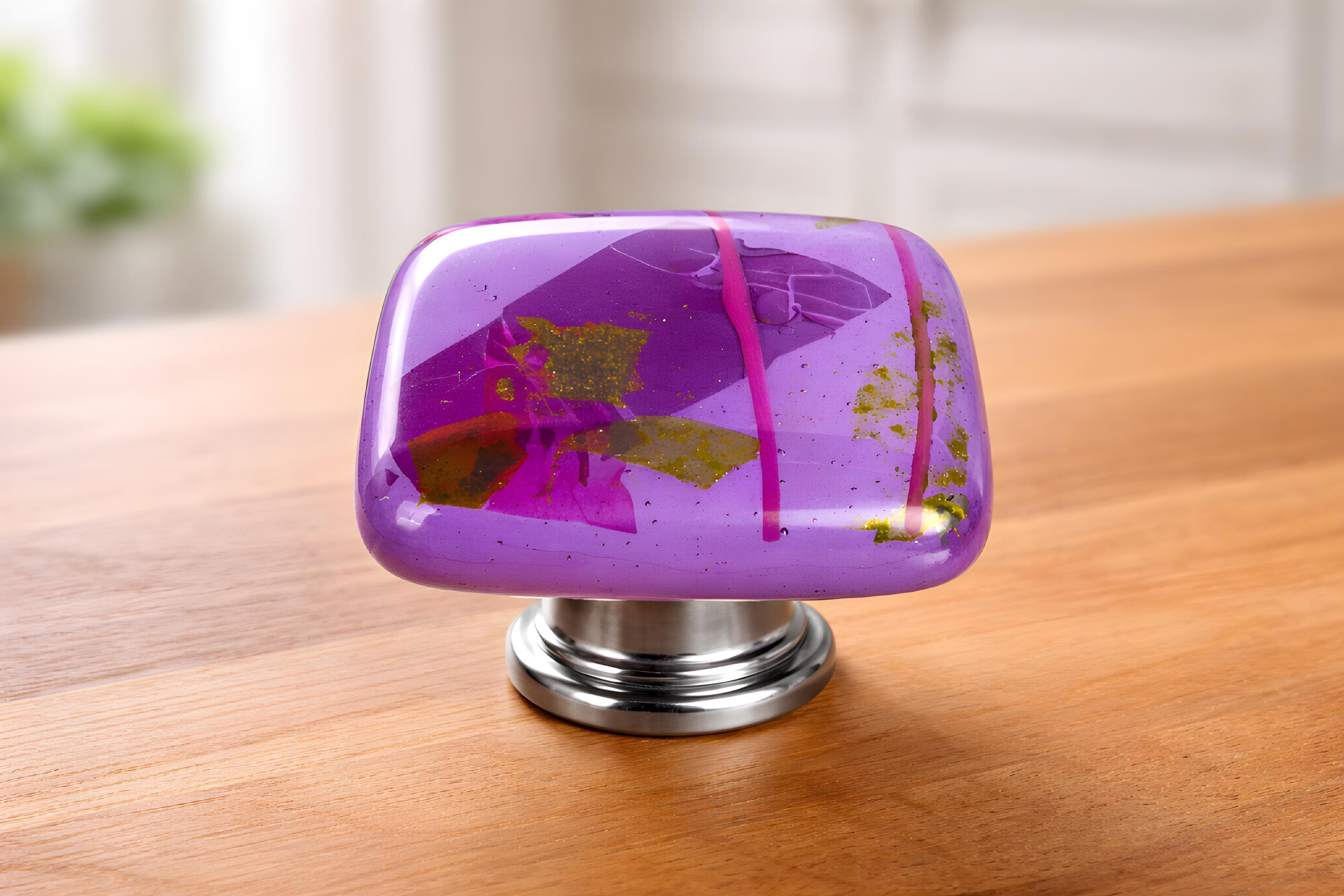 purple glass dresser knobs Luxury Diamond purple Crystal Drawer Knob Handle Glass Dresser Silver Pulls