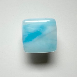 Coastal Blue Wisps Art Glass Knob by Uneek Glass Fusions. Beach Kitchen Cabinet Knobs or Vanity Handles. Upgrade your Cabinet Knobs Pulls