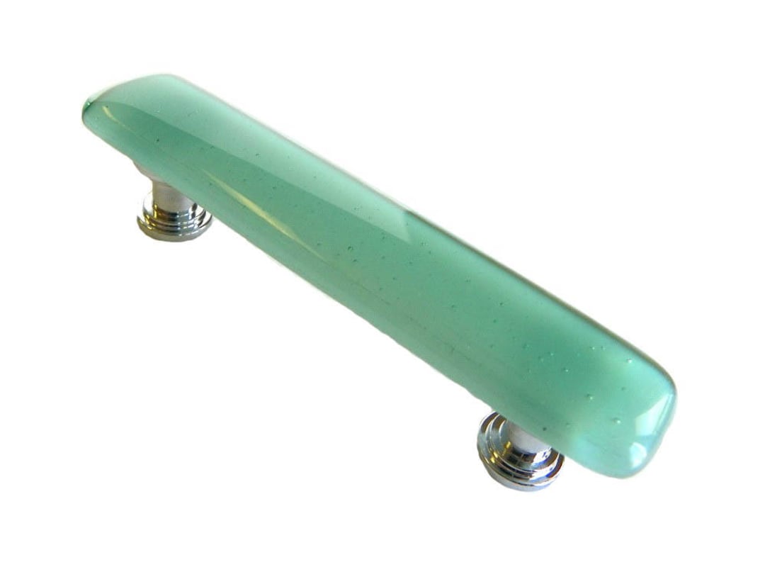 Seafoam Glass Handles or Drawer Pulls for Kitchen or Bathroom