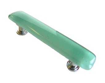 Seafoam Glass Handles or Drawer Pulls for Kitchen or Bathroom Cabinets. Beach glass door pulls brings a coastal design to any room.