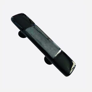 Glass Cabinet Pull in Shiny Black and Matte Silver. Decorative Knobs for Kitchen Cabinets or Bathroom Vanity. Unique Glass Knobs and Pulls