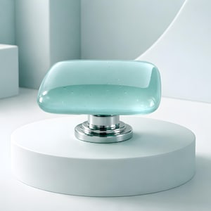 Seafoam Glass Knob. Beach knobs for Kitchen Cabinets Bathroom Vanity Knobs. Seaglass inspired art glass cabinet hardware. Coastal Decor