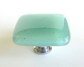 Seafoam Glass Knob. Beach knobs for Kitchen Cabinets Bathroom Vanity Knobs. Seaglass inspired art glass cabinet hardware. Coastal  Decor