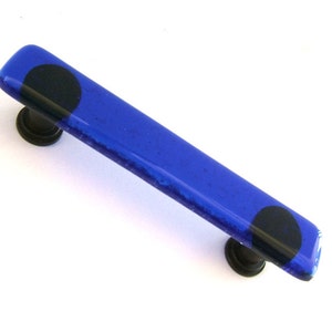 Royal Blue Kitchen Cabinet Handles or Drawer Pulls by Uneek Glass Fusions. Cobalt Blue or Electric Blue Art Glass Pulls Coastal Bathroom
