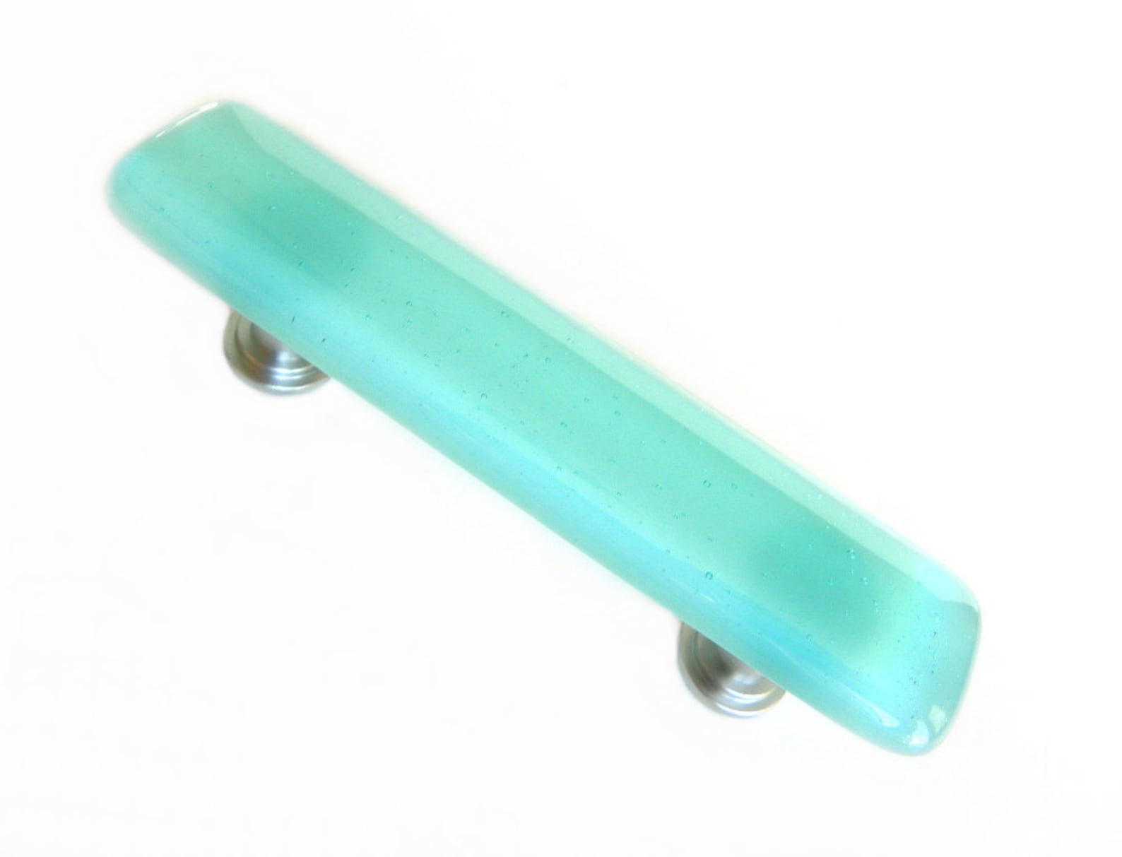 Light Blue Glass Drawer Pull or Handle Custom Screw Etsy
