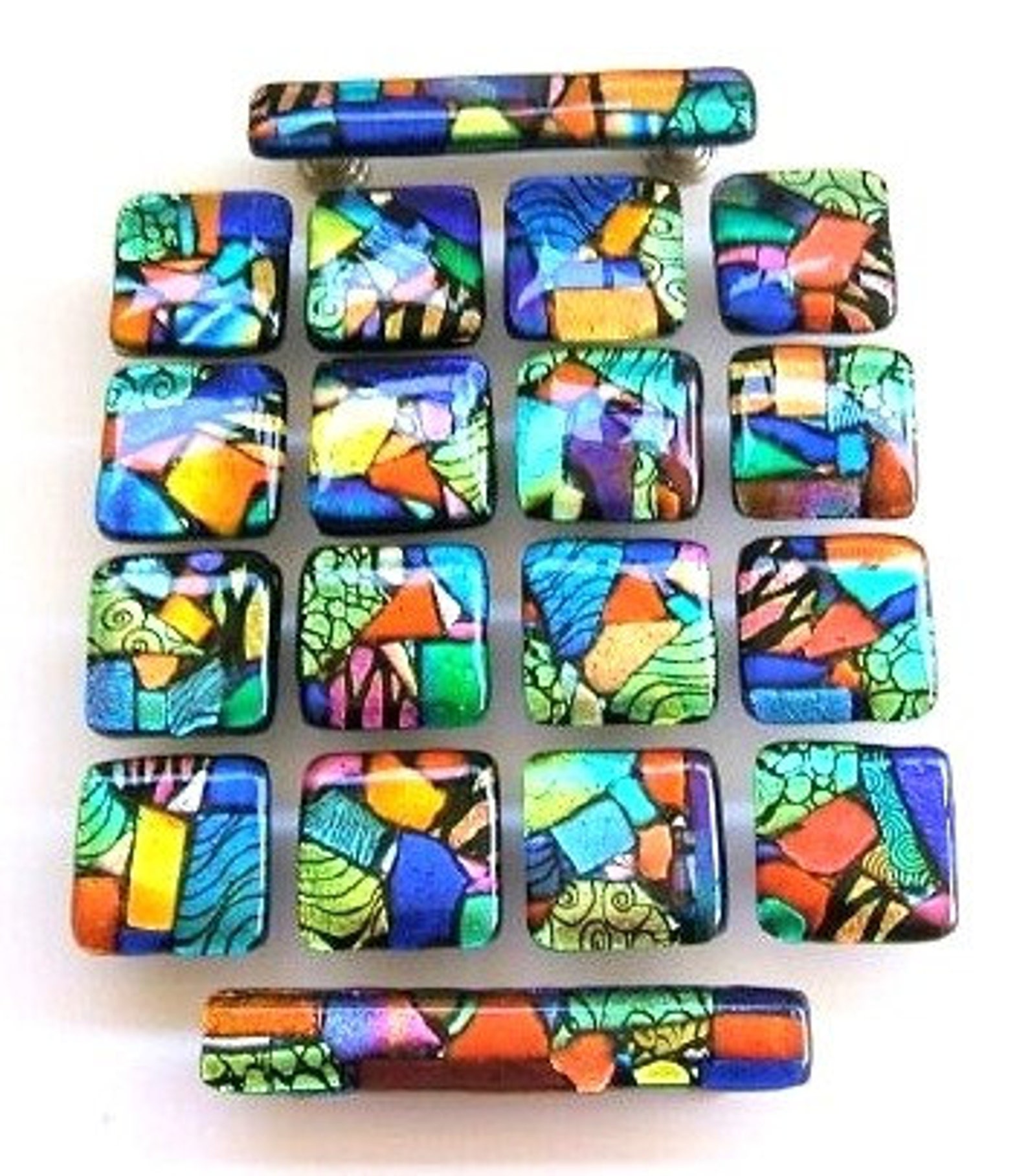 Glass Drawer Pull Mosaic Glass Drawer Pulls Etsy