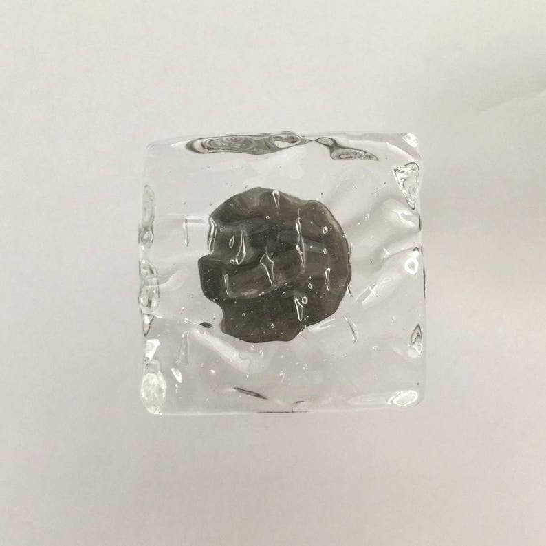 Crystal Clear Glass Knob in Wave Design Coastal Knob Designs by Uneek Glass Fusions Unique Fused Glass Cabinet or Drawer Knob