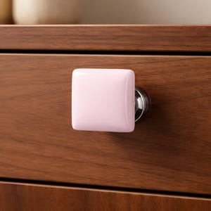 Pink Glass Knob Handcrafted by Uneek Glass Fusions. Beautiful Petal Pink Kitchen or Bathroom Cabinet Knobs. Decorative Dresser Drawer Knob