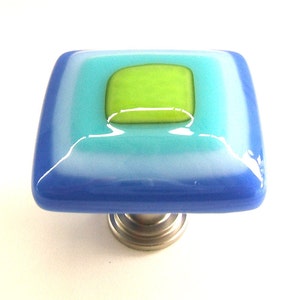 Kitchen Cabinet Handles. Electric Blue, Turquoise, Lime Green Colorful Glass Drawer Pull by Uneek Glass Fusions image 5