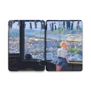 Chill Vibes Gilr Japanese Anime iPad Case iPad Air 5 iPad 10 10.9 2022 Tablet Case Vacation Mode iPad Air 11 13 2025 Pro 11 2022 iPad Mini 6