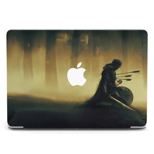 Harde MacBook-hoes klassieke kunst Vintage Lone Knight Art Design-hoes Mount Top MacBook Air 15-hoesjes, MacBook Pro M4 2024 2025 Shell-cover