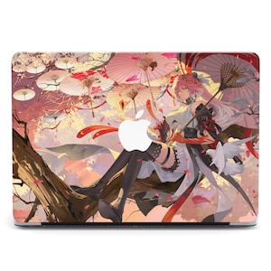 Hard MacBook Case Anime  Girl Art Long Hair Purple Japansese Goddess MacBook Air 15 Cases, MacBook Pro M4 2024 2025 Shell Cover