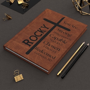Personalized Prayer Journal for Men. Hard Cover Matte Finish. 5.75 x 8&quot;. Lined pages.