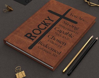 Personalized Prayer Journal for Men. Hard Cover Matte Finish. 5.75 x 8". Lined pages.