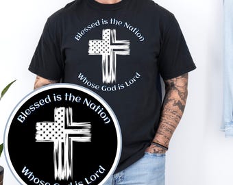 Christliches Gesegnetes ist das Nation-T-Shirt. 100% Cotton Comfort Colors in den Größen S-4XL