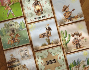 Christian Cowboy Nursery Prints: Western Kids Room Decor (Digital Download)