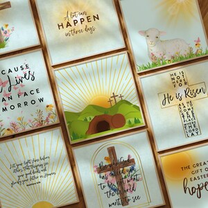 Christian Easter Wall art prints. Set of 9. Digital download.