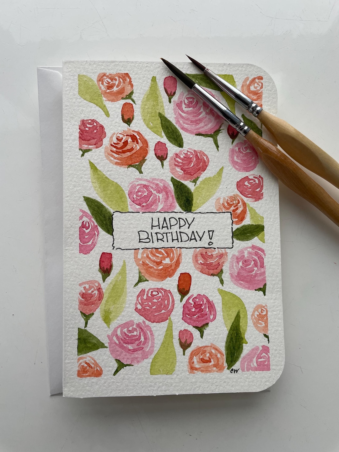 Birthday Card | Hand Painted Flowers | Watercolor - Etsy
