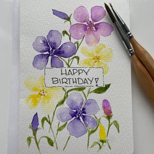 Birthday Card | Hand Painted Flowers | Watercolor - Etsy