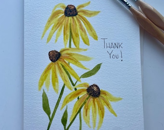 Thank You Card | Hand Painted Lavender | Original Watercolor - Etsy