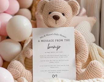 A Message from the Bump Sign Perfect for Baby Showers, Gender Reveals Boy or Girl Celebrations Great for Twins and for Mommy & Daddy