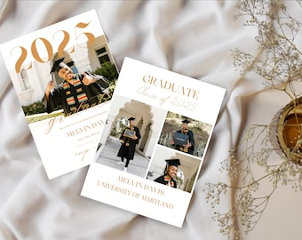 Invitación de graduación personalizada, anuncio de fiesta de graduación, tarjeta de graduación con foto personalizada, invitación de graduación de universidad y preparatoria, descarga digital