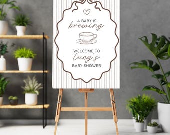 A Baby is Brewing Baby Shower Welcome Sign (Digital Download)