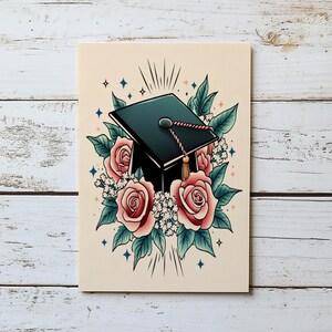 Tarjeta de felicitación única de graduación - Tarjeta personalizada retro vintage - Tarjeta de celebración - Regalo de felicitación de graduación de universidad y escuela secundaria