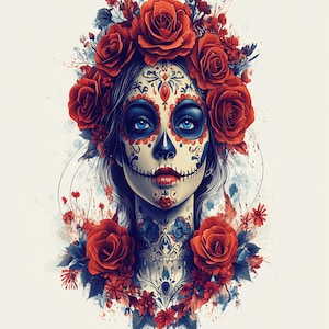Kunstafdruk Rose Catrina Did De Los Muertos