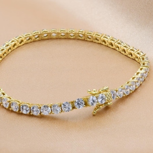 Tennis Bracelet, Gold Tennis Bracelet, Cubic Zirconia Tennis Bracelet, Dainty Bracelet, Diamond Bracelet, Gift for Her, Minimalist Bracelet