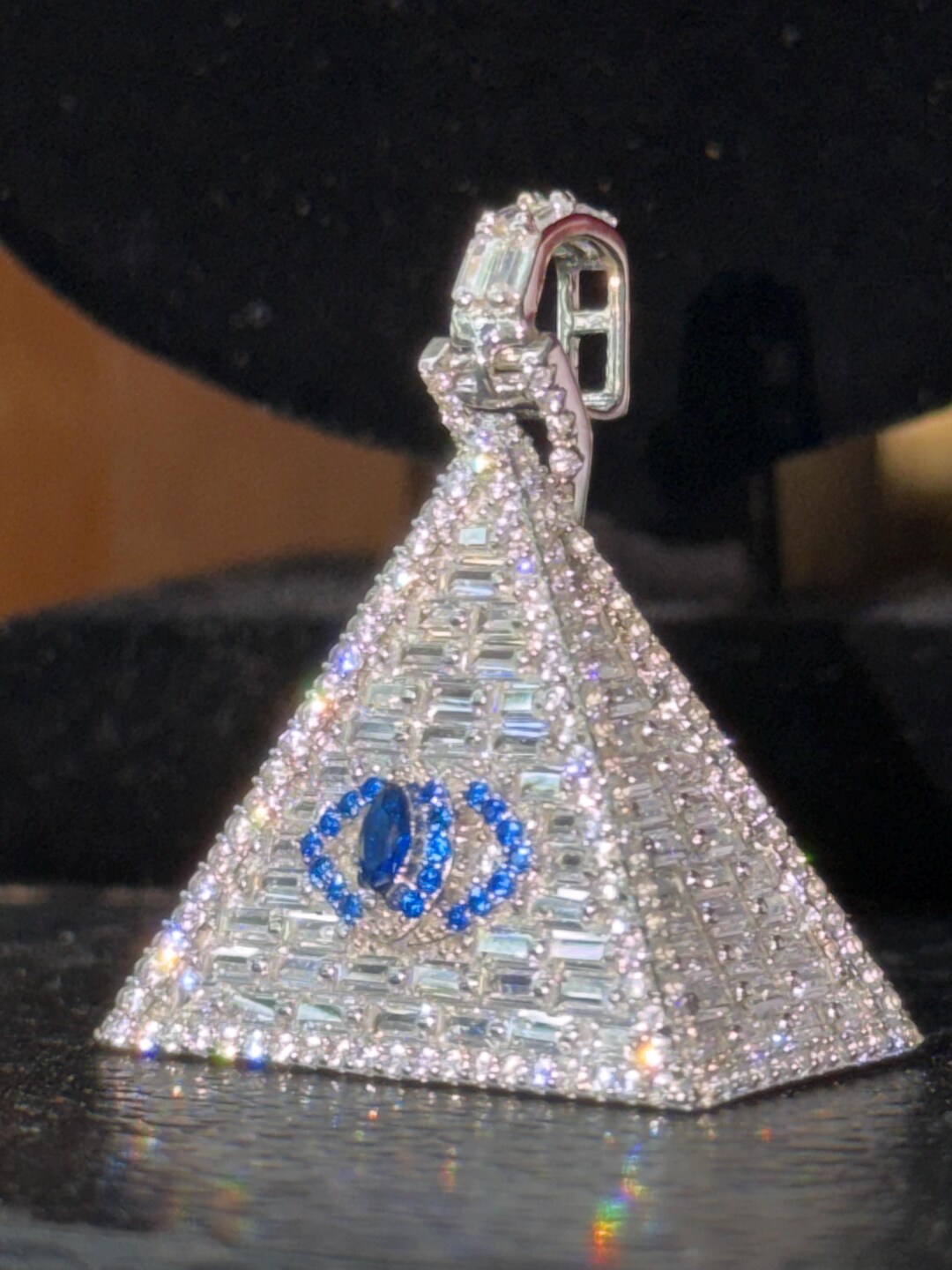Iced Out Devil Pyramid Pendant: Hip Hop Bling Necklace - Etsy