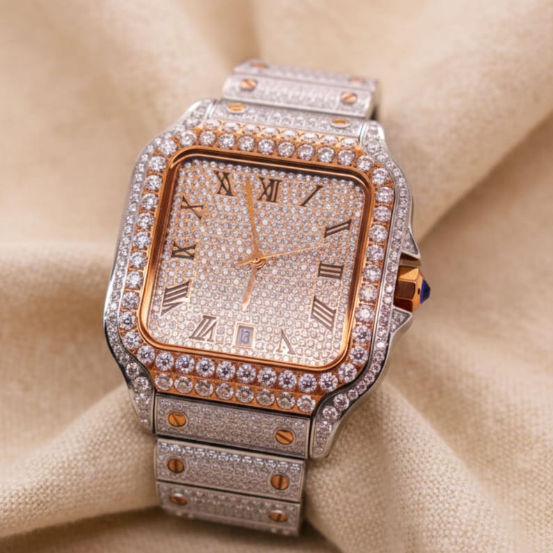 diamondwatch, luxurywatch, rosegoldwatch, silverwatch, fashionwatch, luxurytimepiece, elegantwatch, sparklingwatch, anniversarygift, giftforhim, giftforher, watchaddict, luxuryaccessory