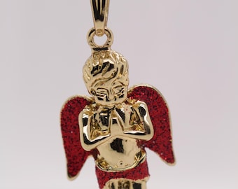 Gold Plated Tiny Baby Angel Necklace, Angel Necklace, 3D Baby Angel Necklace, Baby Loss Necklace, Cherub Necklace, Pregnancy Gift, Christmas