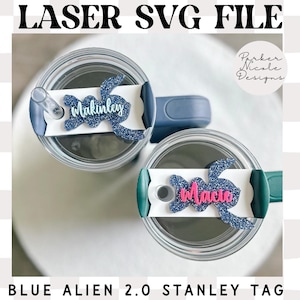 Blue Alien SVG FILE | Stanley Tag File | Stanley Tag Digital File | SVG Stanley Tag | Blue Alien digital download | Blue alien Laser Ready