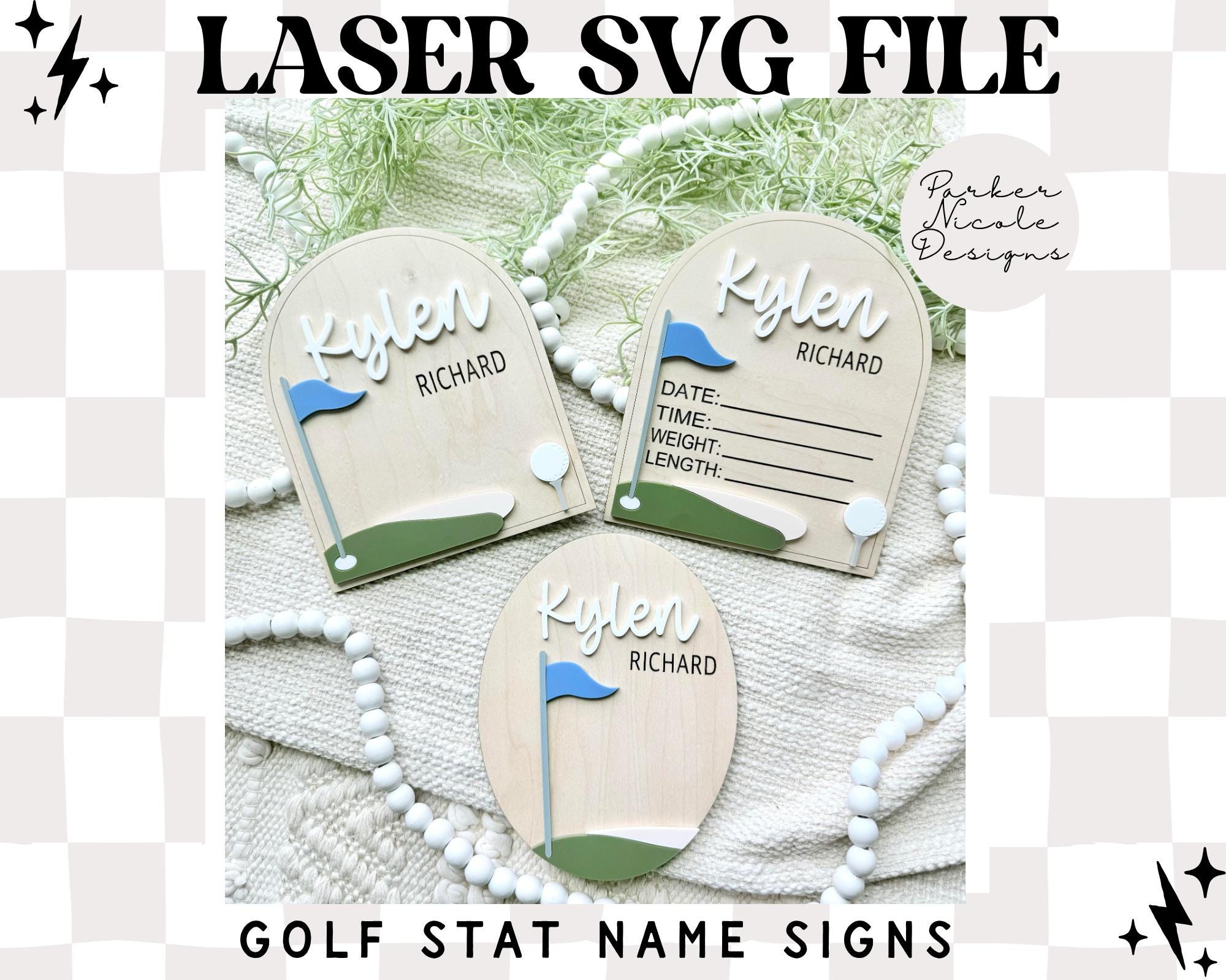 Golf Baby Stat Namensschild, Baby Namensschild, Krankenhaus Krippe Namensschild, Stat Schild, Krankenhaus Golf Namensschild, neues Baby Golf Schild, Babyname