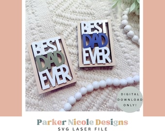 Best Dad Ever Gift Card Holder, Dad Gift Card Holder SVG File, Glowforge SVG Laser File, Digital Download Fathers Day Gift, Dad Gift Card