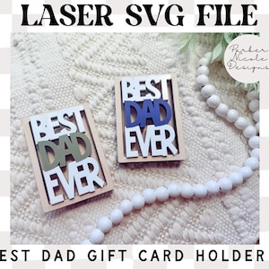 Bester Papa aller Zeiten Geschenkkartenhalter, Papa Geschenkkartenhalter SVG-Datei, Glowforge SVG Laser-Datei, digitaler Download Vatertagsgeschenk, Papa Geschenkkarte