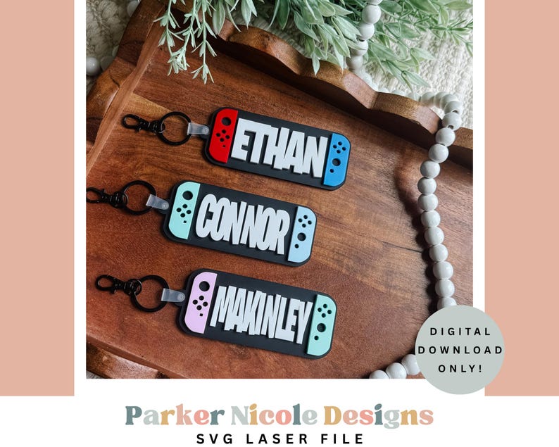 Game Console Keychain SVG File, Game Console Bag Tag Laser File ...