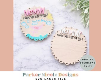 Mothers Day Fridge magnet DIY, Kids DIY art magnet SVG File, Mothers Day Gift Laser File, Glowforge Ready laser file, Hand drawn magnet