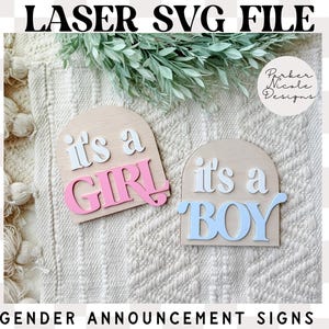 Gender Reveal Sign, Its a Sign, Boy Girl Retro Baby Sign, Digital Download Laser SVG file, Baby Glowforge ready file, Boy Girl SVG File