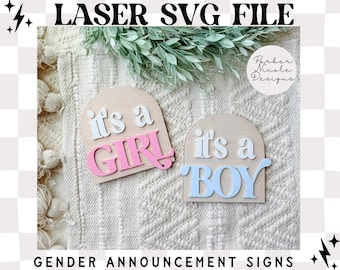 Geschlecht offenbaren Zeichen, es ist ein Zeichen, junge Mädchen Retro-Baby-Zeichen, digitaler Download Laser SVG-Datei, Baby Glowforge bereit Datei, junge Mädchen SVG-Datei