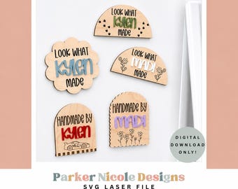Kids Fridge Art Magnet SVG, Laser Ready File, Laser Kids Magnet File, Kids Artwork Hanging Magnet, SVG Kids Fridge Magnet, Laser Ready