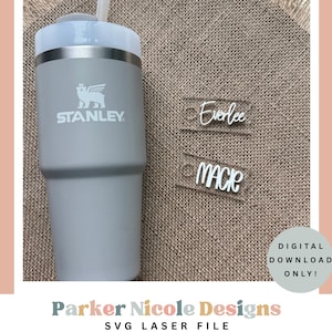 Stanley 2.0 14 OZ stanley name plate, Stanley Kids Name Plate SVG File, Laser SVG File Stanley 14Oz Only, Kids Stanley Laser File, Digital