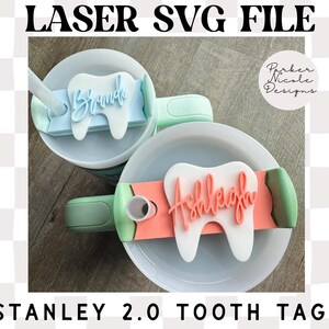 Digitale download van Tooth Stanley | Stanley-SVG-bestand | Stanley Tooth-naambordje | Stanley-naamplaatje | Digitaal laserbestand | Stanley lasertag