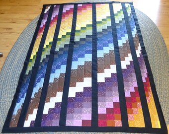 Bargello Quilt Top 48 x 70 inches Pieced Pressed and Ready to be Quilted