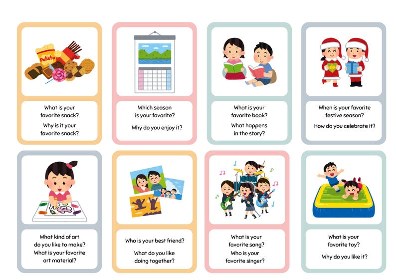 Conversation Flashcards FOR KIDS, Question Cards Therapy for Teens ...